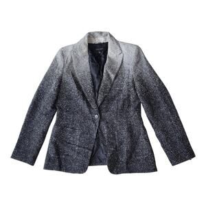 Escada Tweed Silk Wool Ombre Blazer Jacket Womens 40